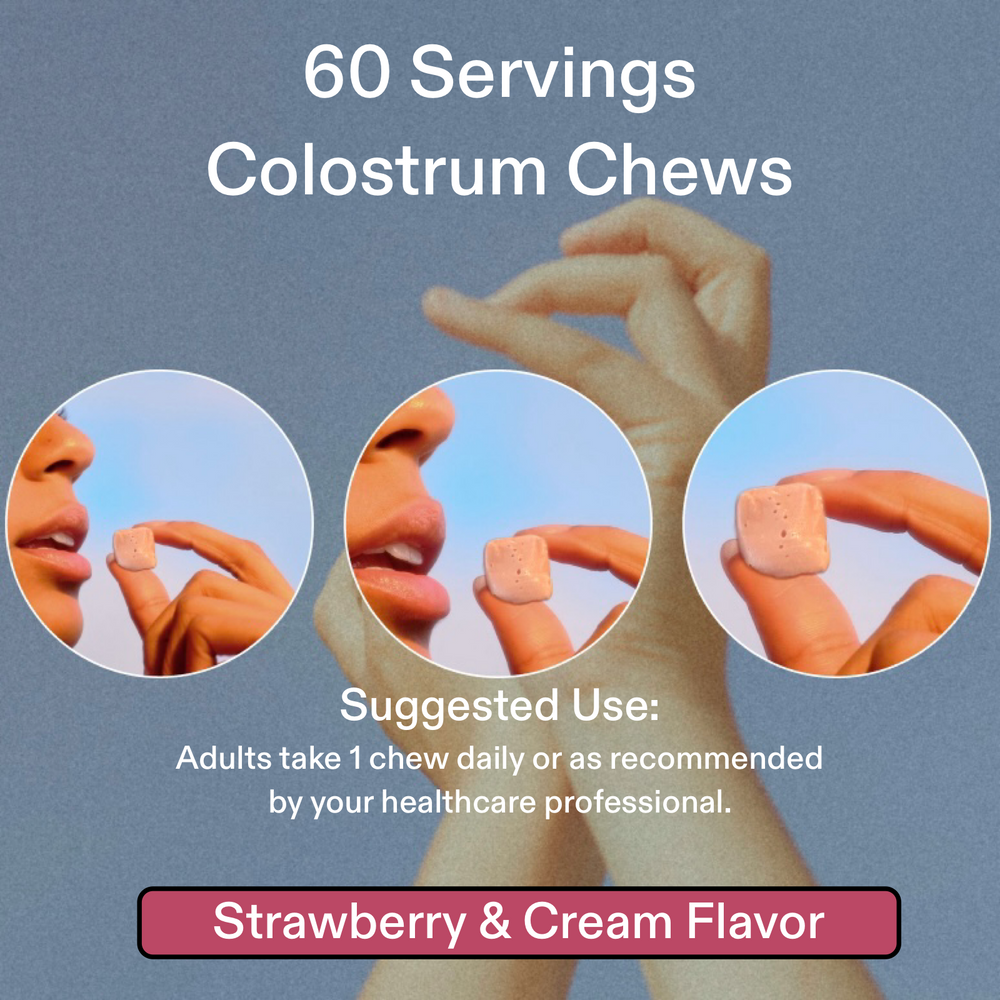 Miracle Moo Colostrum Chews | Strawberry & Cream Flavor | Dietary Supplement for Boosting Health